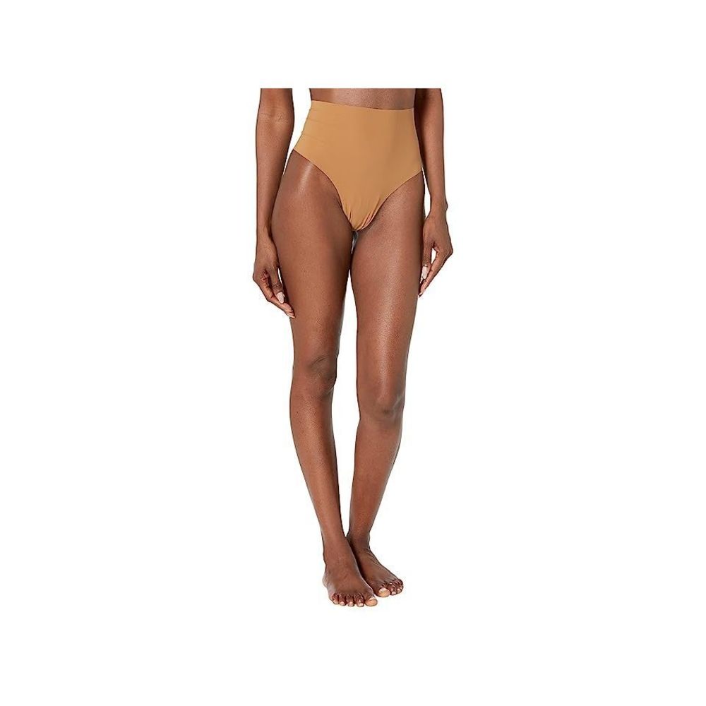 Commando Women's Classic High Rise Thong, Caramel, M/L